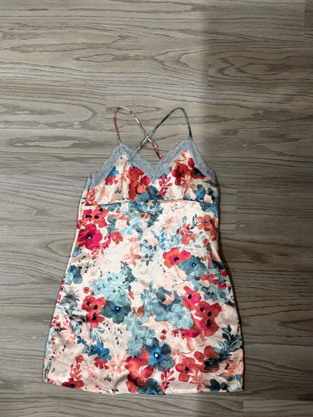 Midnight Bakery Floral Slip Cami With Lace Detail Woman’s Size Small